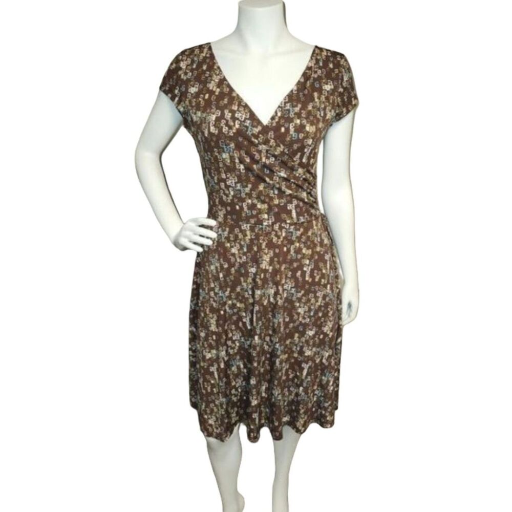 dBy Ltd Vintage 90s Geometric Midi Dress Whimsigoth Dark Academia Mod